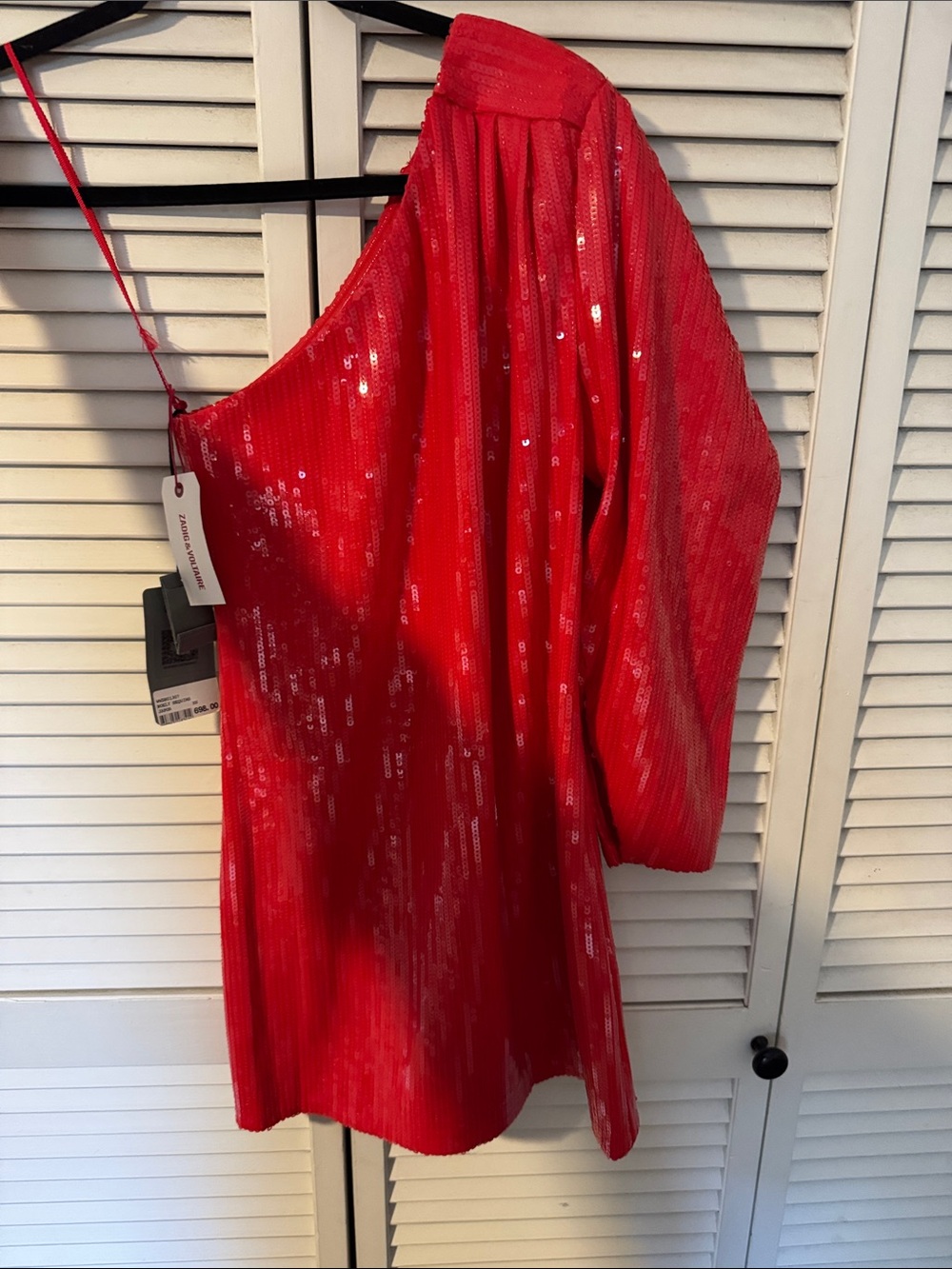 Women’s Zadig & Voltaire One-Shoulder Red Sequin Party Dress